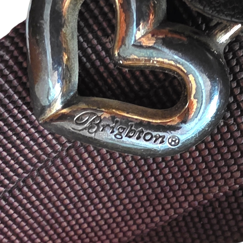 RARE Brighton Raffia Straw Crossbody Bag Boho Luxe Leather Heart Embossed Vintag - Picture 16 of 16